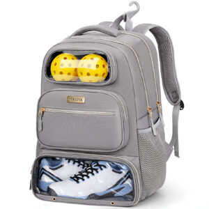 YOREPEK Pickleball Bag Backpack, Holds 4 Paddles with Thermal Protection Pocket & FoldableShoe Compartment, Multiple Pockets for Pickle ball Accessories, Large Pickleball Bags for Men Women