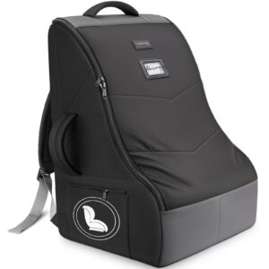YOREPEK Padded Car Seat Travel Bag for Airplane, Car Seat Backpack for Nuna Rava, Chicco, Britax, Sturdy Carseat Bags for Air Travel with Wear-Resistant Bottom, Carseat Cover for Baby Travel