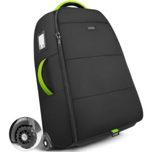 YOREPEK Padded Stroller Travel Bag with Wheels for Airplane, for Nuna Mixx Next/Triv Next (Remove All Wheels), Gate Check Stroller Organizer for Air Travel, with Extra Wheels Storage Bag